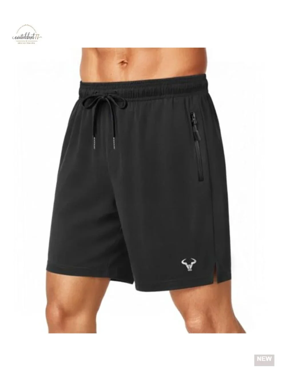 Men's 4-Way Stretch Athletic Shorts with Zipper Pockets for Running Workout